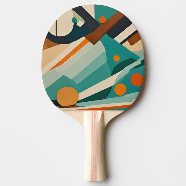 Vinyl-munny, framed sculpture, overlapping transpa ping pong paddle (Front)