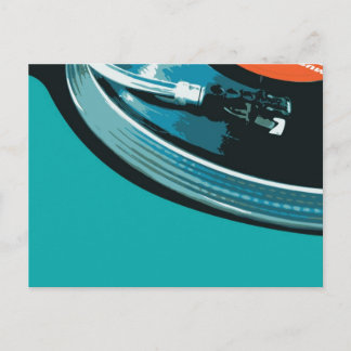 Vinyl Music Turntable Postcard