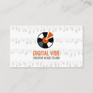 Vinyl   Musical Sheet and Notes Business Card