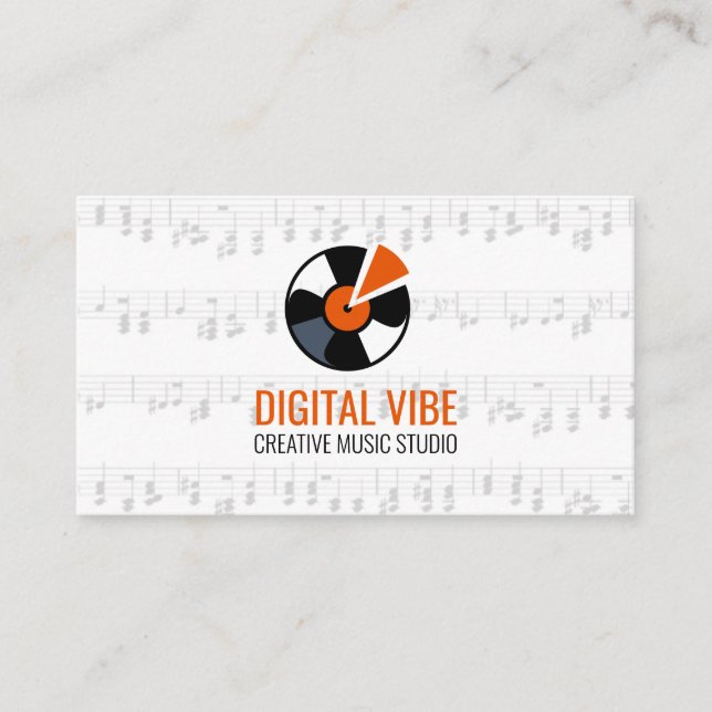 Vinyl | Musical Sheet and Notes Business Card (Front)