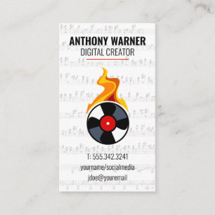 Vinyl   Musical Sheet Business Card