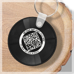 Vinyl Musician DJ QR Code Key Ring