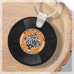 Vinyl | Musician DJ | QR Code Key Ring<br><div class="desc">Introducing our customisable vinyl LP style QR Code keychain- the perfect accessory for the music professional! This keychain features a sleek vinyl LP record in two tones of orange, along with a QR code that can be linked to your own music. With our "personalise" feature, you can generate your own...</div>