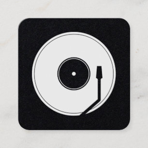 Vinyl play cover dark square business card