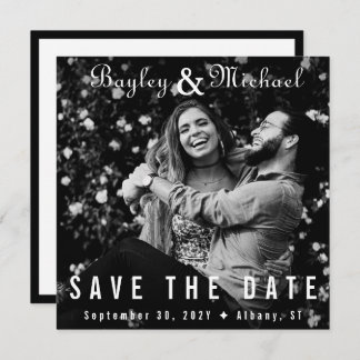 Vinyl Record Album Cover Photo Save the Date Invitation
