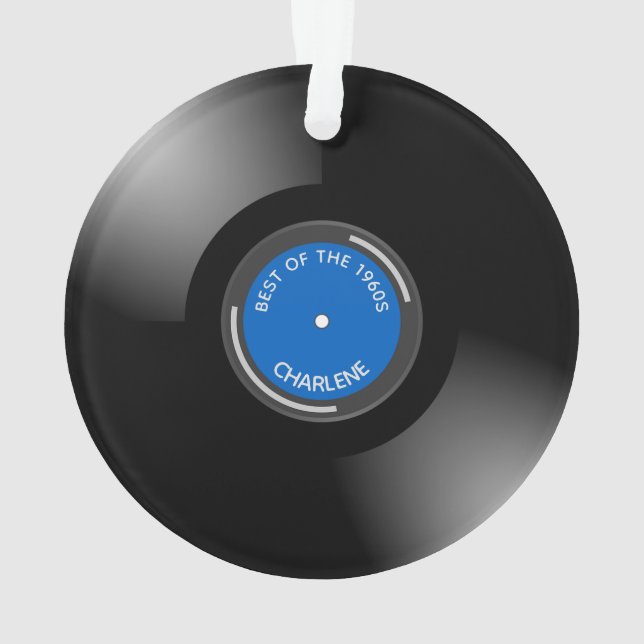 Vinyl Record Album Design Acrylic Ornament (Back)