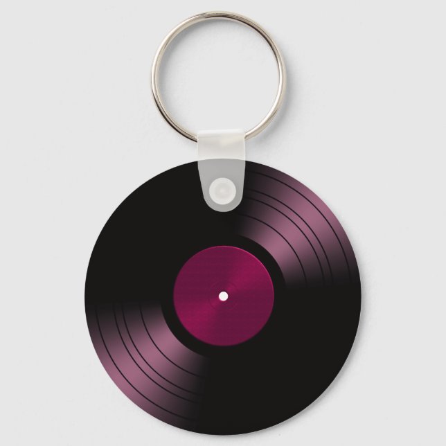 Vinyl Record Album in Pink Key Ring (Front)