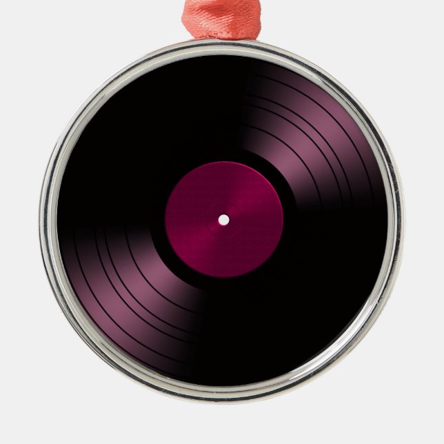 Vinyl Record Album in Pink Metal Tree Decoration (Front)