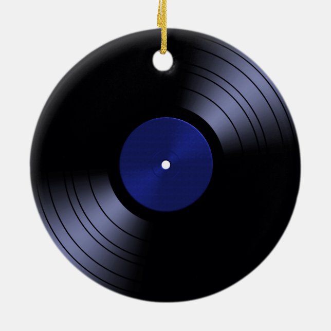 Vinyl Record Album - Retro 70s 45 Disc Ceramic Tree Decoration (Back)