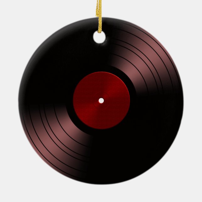 Vinyl Record Album - Retro 70s 45 Disc Ceramic Tree Decoration (Back)