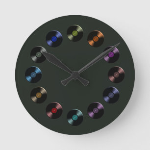 Vinyl Record Album Retro LP Boho Round Clock
