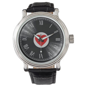 Vinyl record and music elements Watch