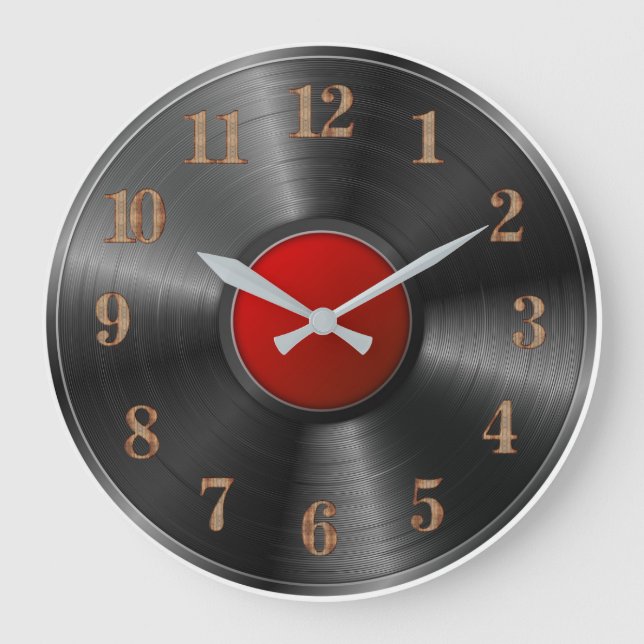 Vinyl record background large clock (Front)