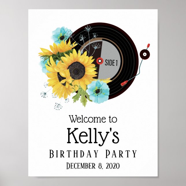 Vinyl Record birthday Poster (Front)