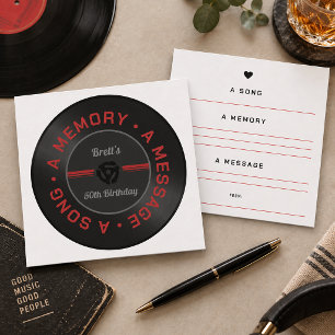 Vinyl Record Birthday Share a Song Memory Keepsake Card