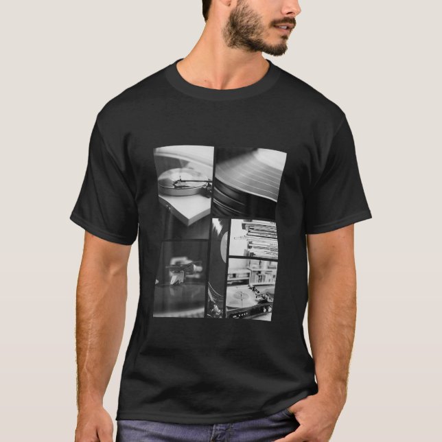 Vinyl Record . Black T-Shirt (Front)