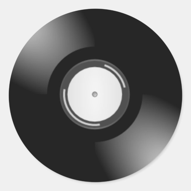 Vinyl Record Classic Round Sticker (Front)