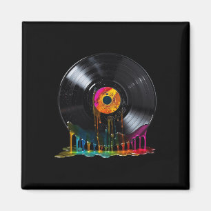 Vinyl Record Colourful Retro Vintage Vinyl Record Magnet