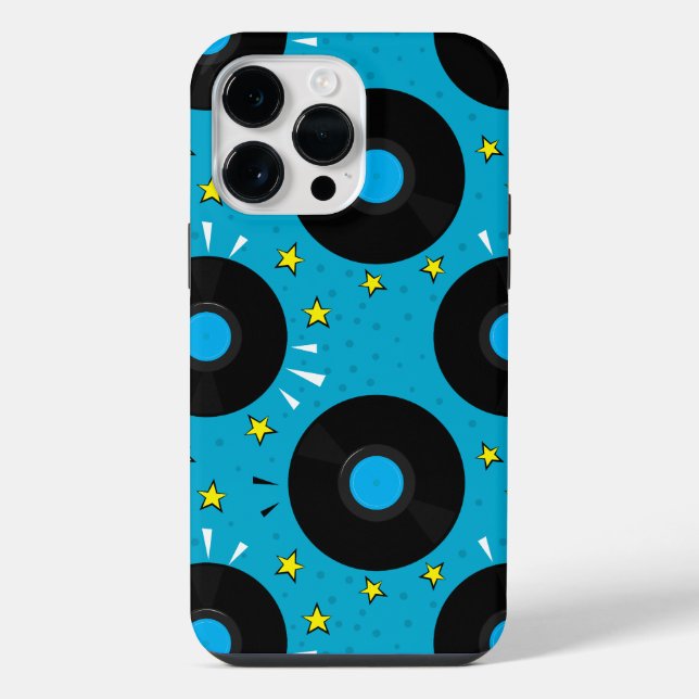Vinyl Record Comic Book Style iPhone Case (Back)