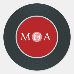 Vinyl Record Custom Wedding Classic Round Sticker