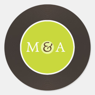 Vinyl Record Custom Wedding Classic Round Sticker
