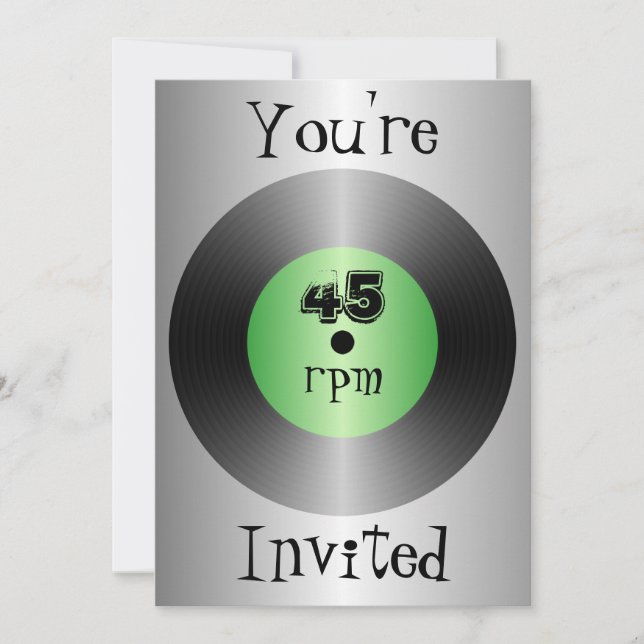 Vinyl Record Design Any Occasion Invitation (Front)