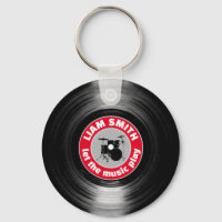 Vinyl Record Drums Red Keychain