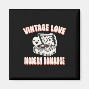 Vinyl Record Lover Valentine Vintage Love Modern R Magnet