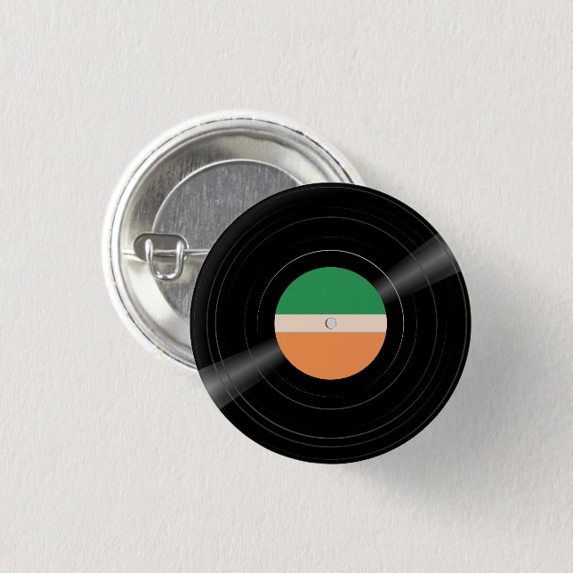 Vinyl Record LP Stripe Label Custom Colour Button (Front & Back)