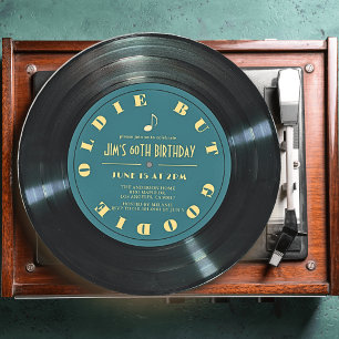 Vinyl Record Midnig Green Photo 60th Birthday Card