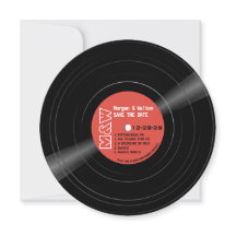 Vinyl Record Monogram - Retro Red Label