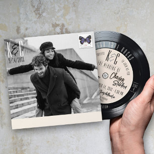 Vinyl Record Photo Album Cover Wedding Invitation Envelope