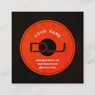 Vinyl record plate DJ Square Business Card