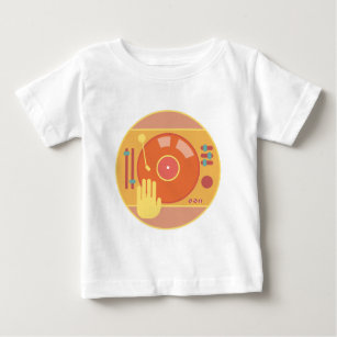 Vinyl-record-player-hand-scratch-light Baby T-Shirt