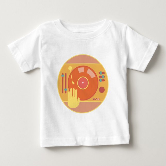 Vinyl-record-player-hand-scratch-light Baby T-Shirt (Front)