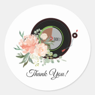 vinyl record player thank you stickers