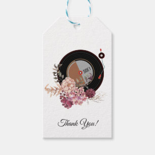 vinyl record player thank you stickers gift tags