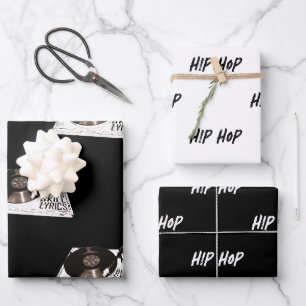 VINYL RECORD PLAYER TURNTABLE HIP HOP WRAPPING PAPER SHEET