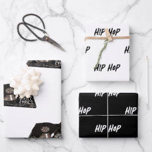 VINYL RECORD PLAYER   TURNTABLE   HIP HOP WRAPPING PAPER SHEET