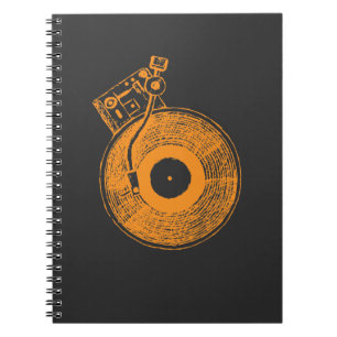 Vinyl Record Player Turntable Music Gift for DJ Notebook