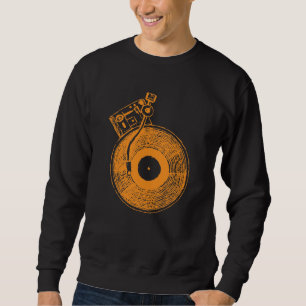 Vinyl Record Player Turntable Music Gift for DJ Sweatshirt