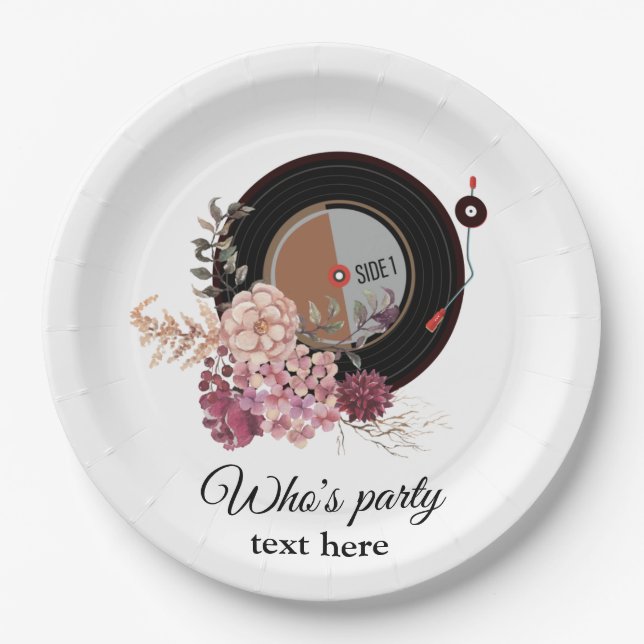 vinyl record playerpaper plate (Front)