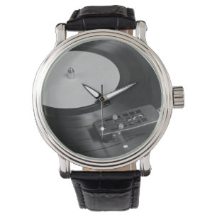 Vinyl Record Playing on a Turntable Overview Watch