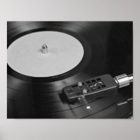 Vinyl record playing on a turntable