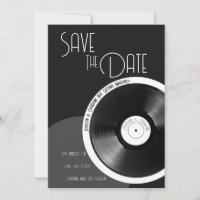 Vinyl Record Retro 70s Black and White Minimal
