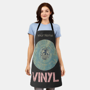 Vinyl Record Retro Disco Vintage Music Design Apron