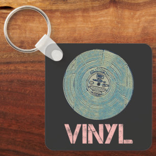 Vinyl Record Retro Disco Vintage Music Design Key Ring