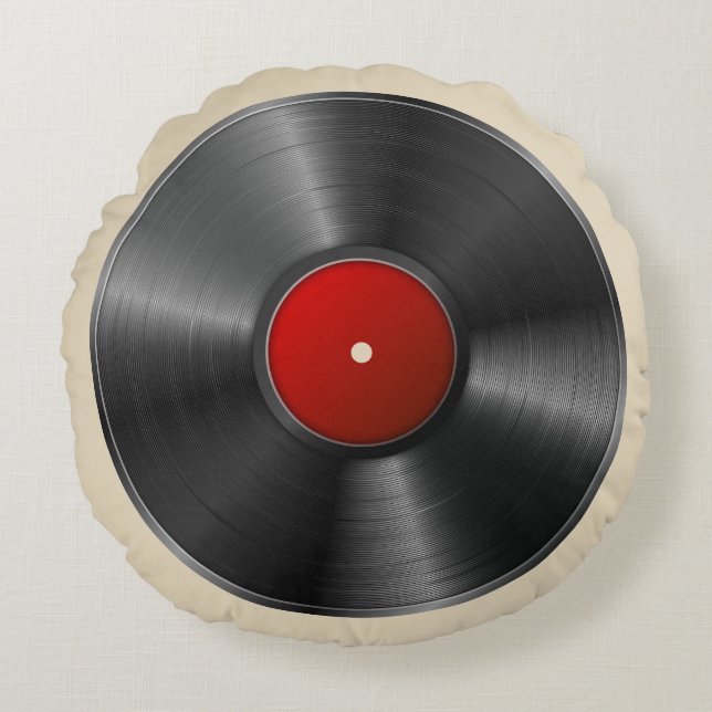 Vinyl Record Round Cushion (Front)