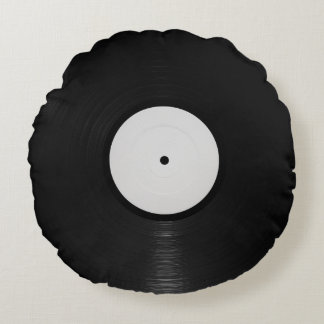 Vinyl Record Round Cushion