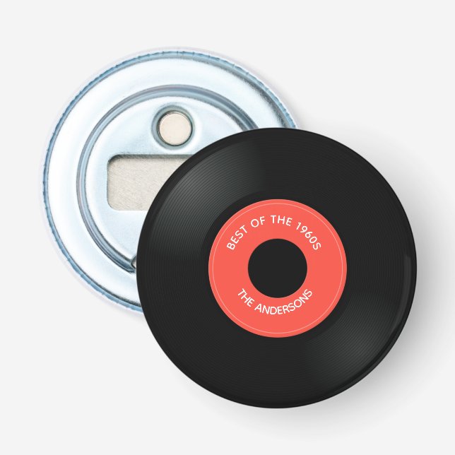 Vinyl Record Single "45" Design Bottle Opener (Front)